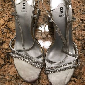 Bakers silver heels shoes size 8 straps